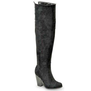 Chase & Chloe Max-2 Women's Over The Knee Thigh High Suede Chunky Heel Boots C11